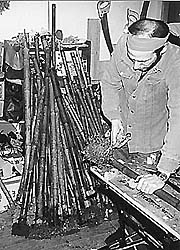 John trimming bamboo